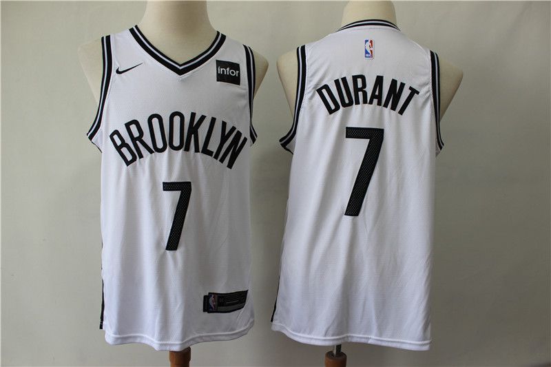 Men Brooklyn Nets #7 Durant White Nike Game NBA Jerseys